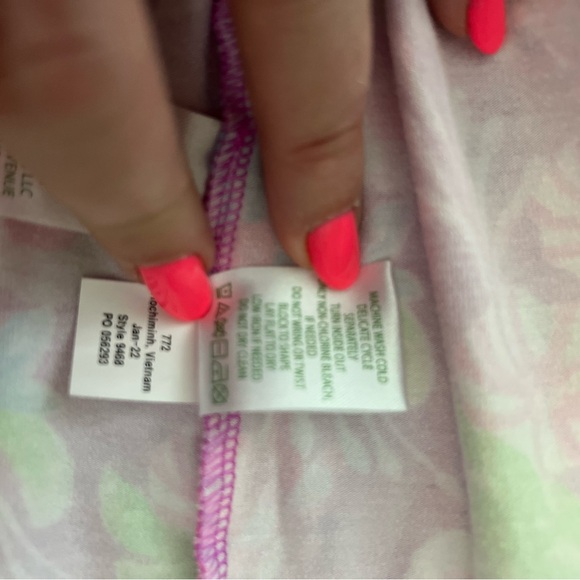 EUC Lilly Pulitzer Ankorage Midi Dress Short Sleeve Jersey Pink Multi - Picture 8 of 8